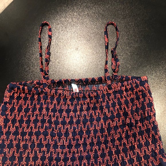 One Size Fits Most Fit and Flare Flowy Dress Pink and Blue Spaghetti Straps - Picture 3 of 6